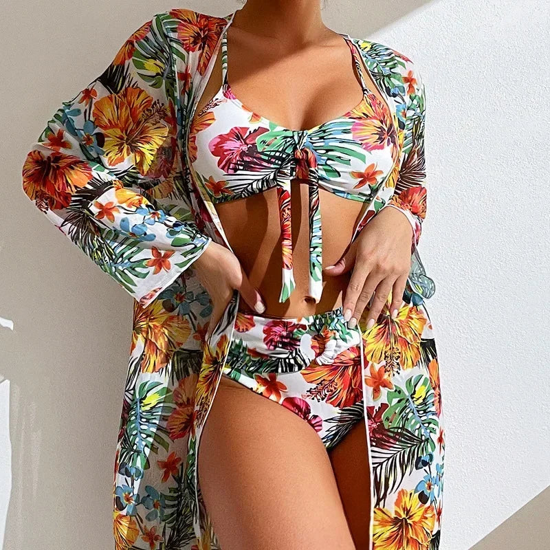 Luxury bikini with high waist / Women's printed