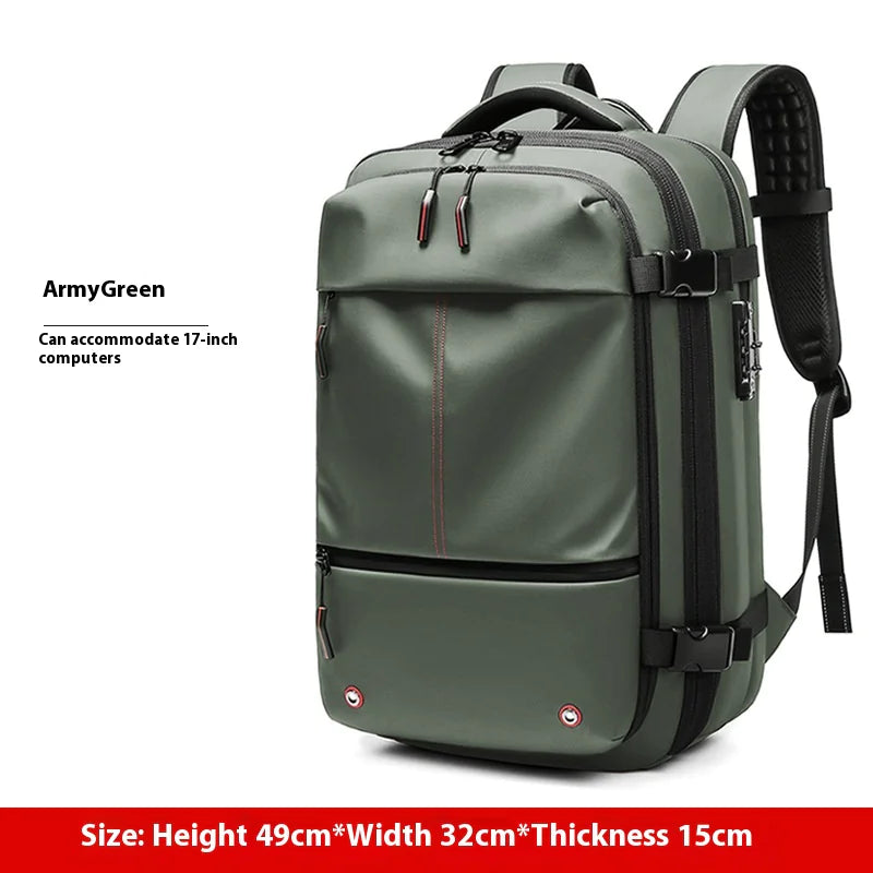 Large capacity backpack with vacuum compression with motor